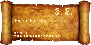 Bergh Róbert névjegykártya